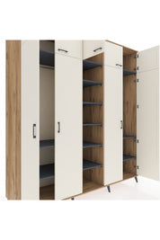 Kronos Dolap 12 Raflı 9 Kapaklı 2 Askılı 220x59x243 Çam-Aytaşı/Antrasit