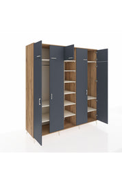 Kronos Dolap 12 Raflı 9 Kapaklı 2 Askılı 220x59x243 Çam-Antrasit/Aytaşı