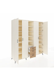 Kronos Dolap 17 Raflı 3 Çekmeceli 4 Kapaklı 220x59x243 Aytaşı-Aytaşı/Çam