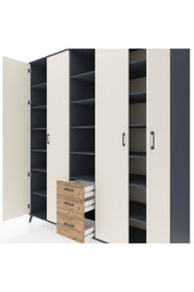 Kronos Dolap 17 Raflı 3 Çekmeceli 4 Kapaklı 220x59x243 - S784M017V15C