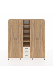 Kronos Dolap 17 Raflı 3 Çekmeceli 4 Kapaklı 220x59x243 Çam-Çam/Aytaşı