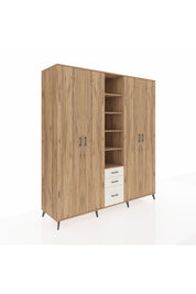 Kronos Dolap 17 Raflı 3 Çekmeceli 4 Kapaklı 220x59x243 Çam-Çam/Aytaşı