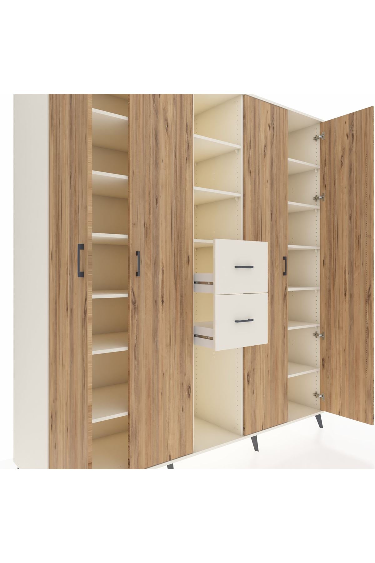 Kronos Dolap 15 Raflı 2 Çekmeceli 4 Kapaklı 220x59x243 - S784M018V01C