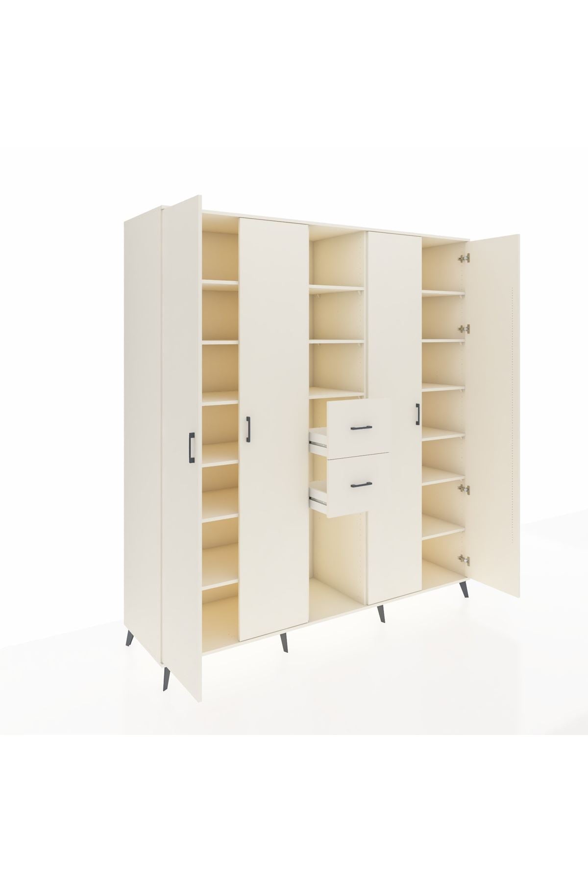 Kronos Dolap 15 Raflı 2 Çekmeceli 4 Kapaklı 220x59x243 - S784M018V04C