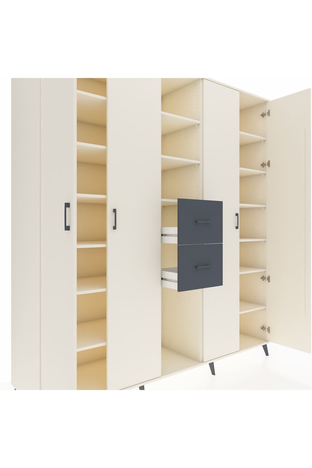 Kronos Dolap 15 Raflı 2 Çekmeceli 4 Kapaklı 220x59x243 - S784M018V05C