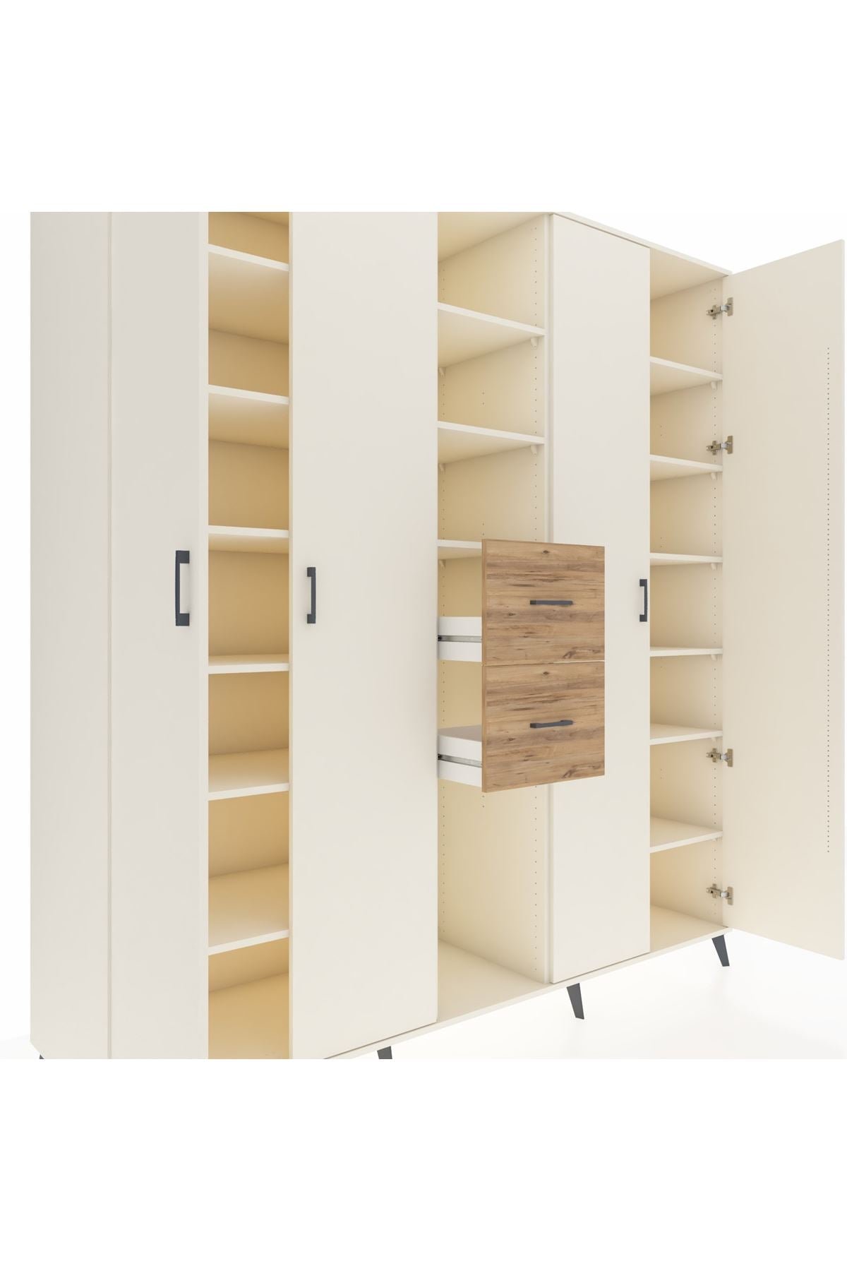 Kronos Dolap 15 Raflı 2 Çekmeceli 4 Kapaklı 220x59x243 - S784M018V06C