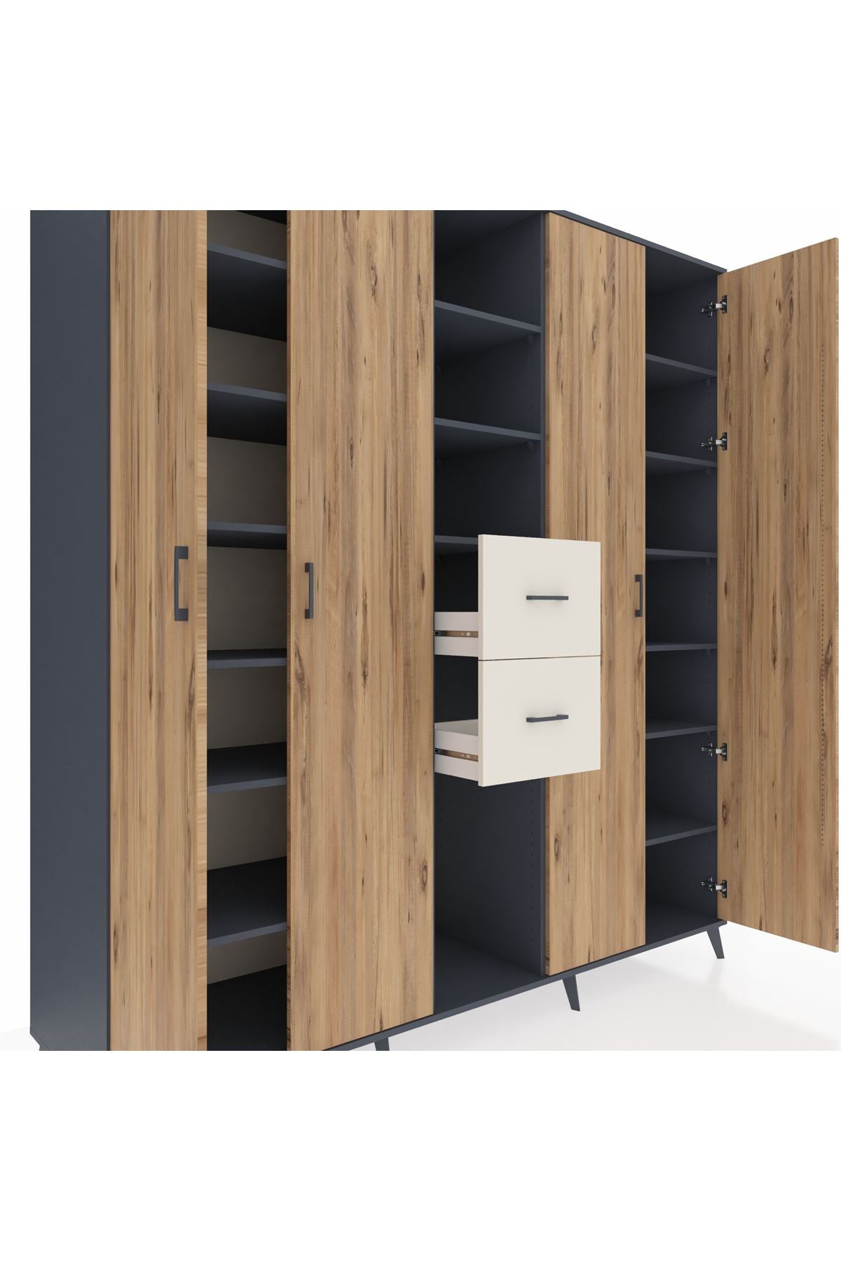 Kronos Dolap 15 Raflı 2 Çekmeceli 4 Kapaklı 220x59x243 - S784M018V10C