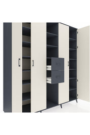 Kronos Dolap 15 Raflı 2 Çekmeceli 4 Kapaklı 220x59x243 - S784M018V14C