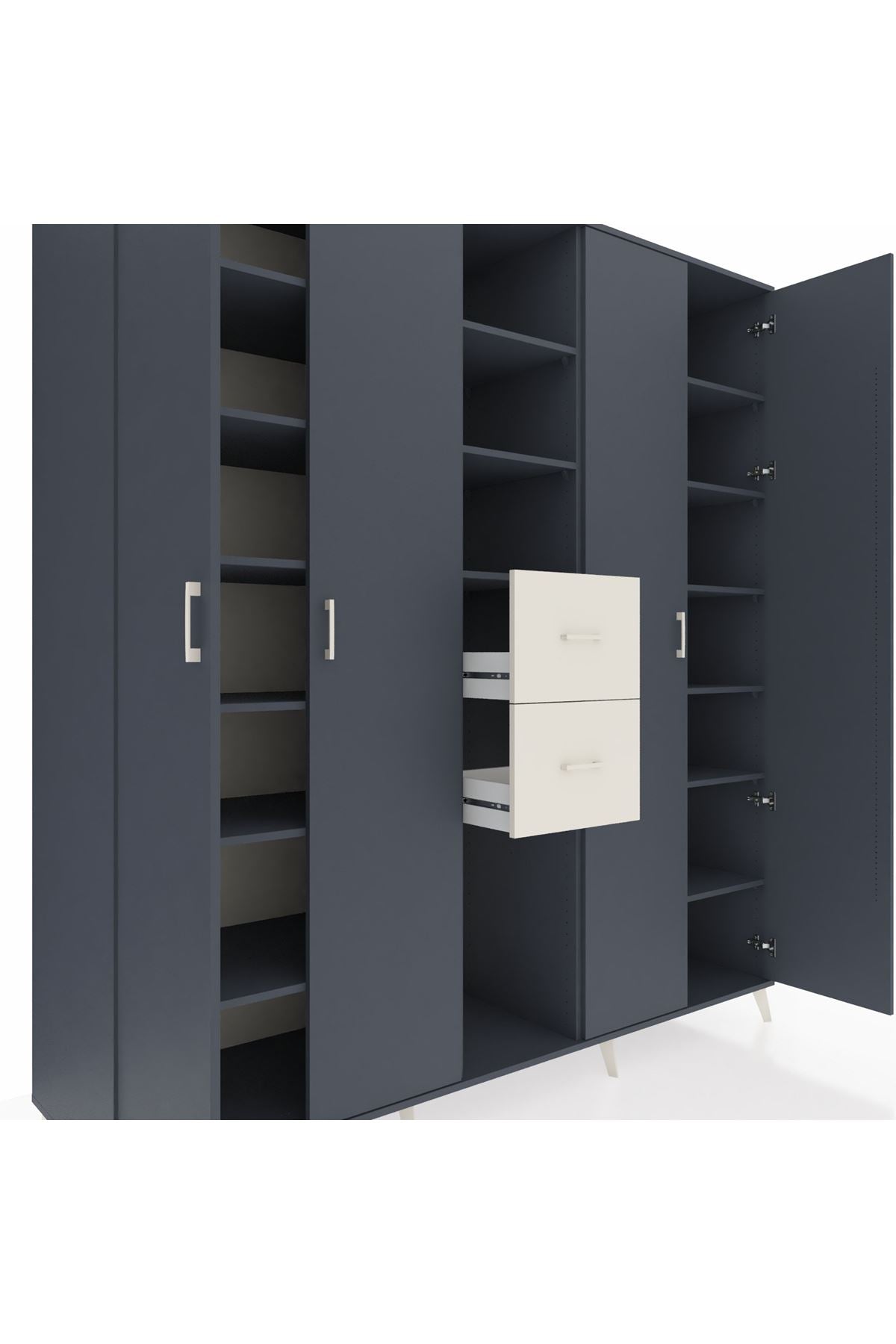 Kronos Dolap 15 Raflı 2 Çekmeceli 4 Kapaklı 220x59x243 - S784M018V16C