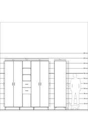 Kronos Dolap 15 Raflı 2 Çekmeceli 4 Kapaklı 220x59x243 - S784M018V26C