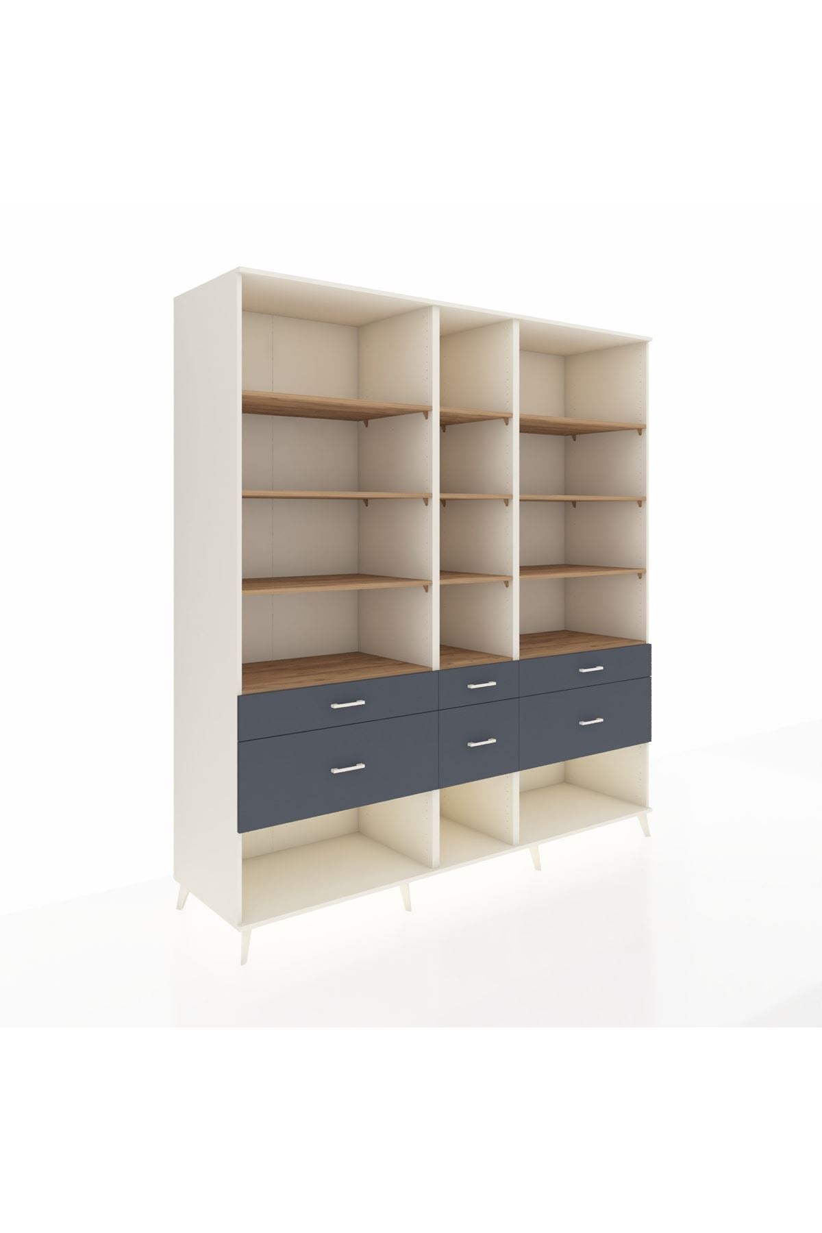 Kronos Dolap 12 Raflı 6 Çekmeceli 220x59x243 - S784M019V02C