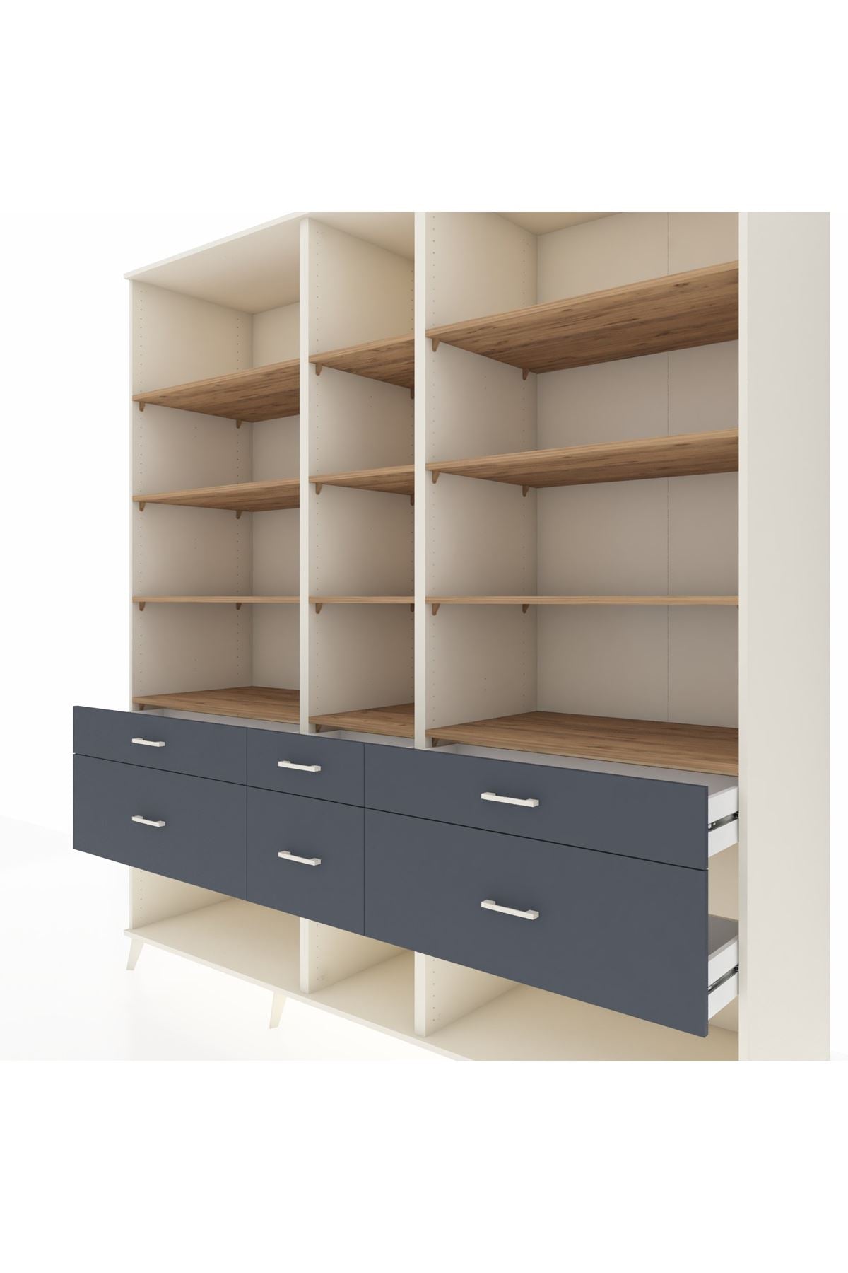 Kronos Dolap 12 Raflı 6 Çekmeceli 220x59x243 - S784M019V02C