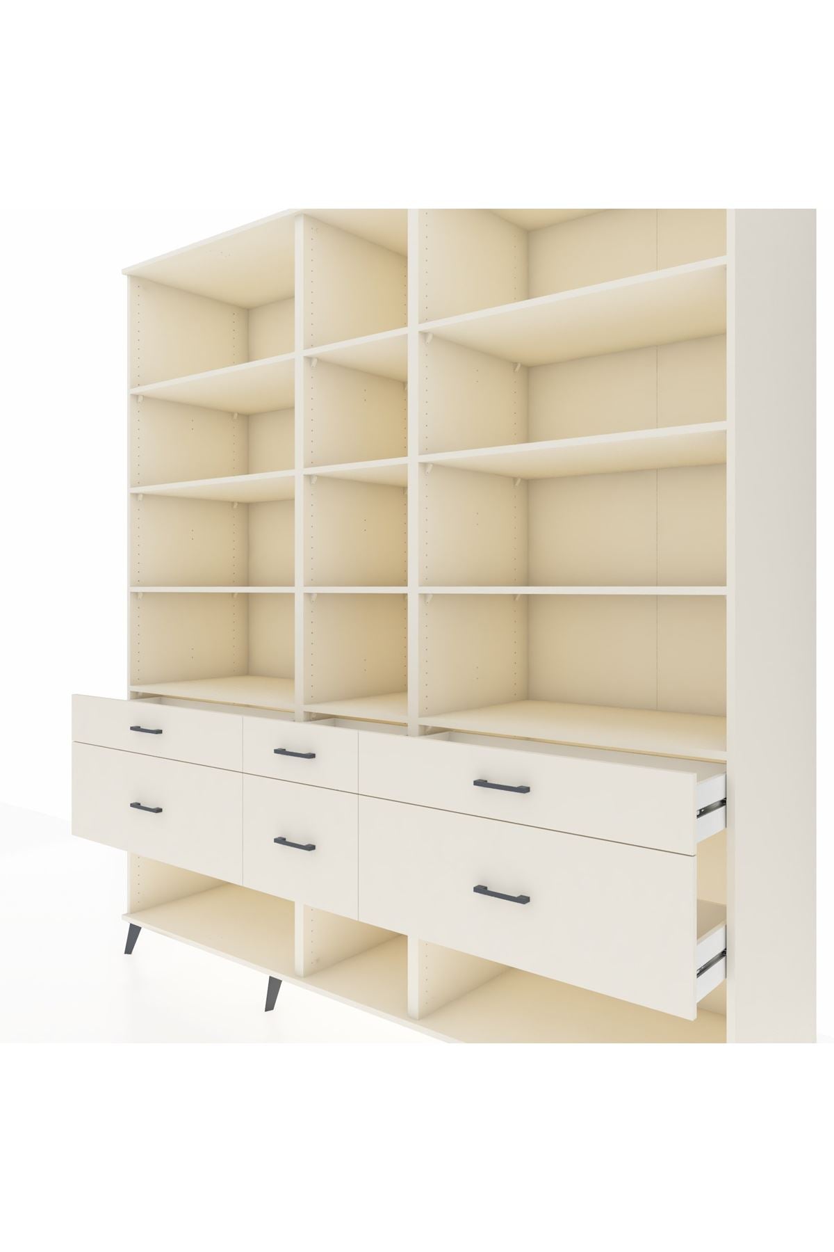 Kronos Dolap 12 Raflı 6 Çekmeceli 220x59x243 - S784M019V04C