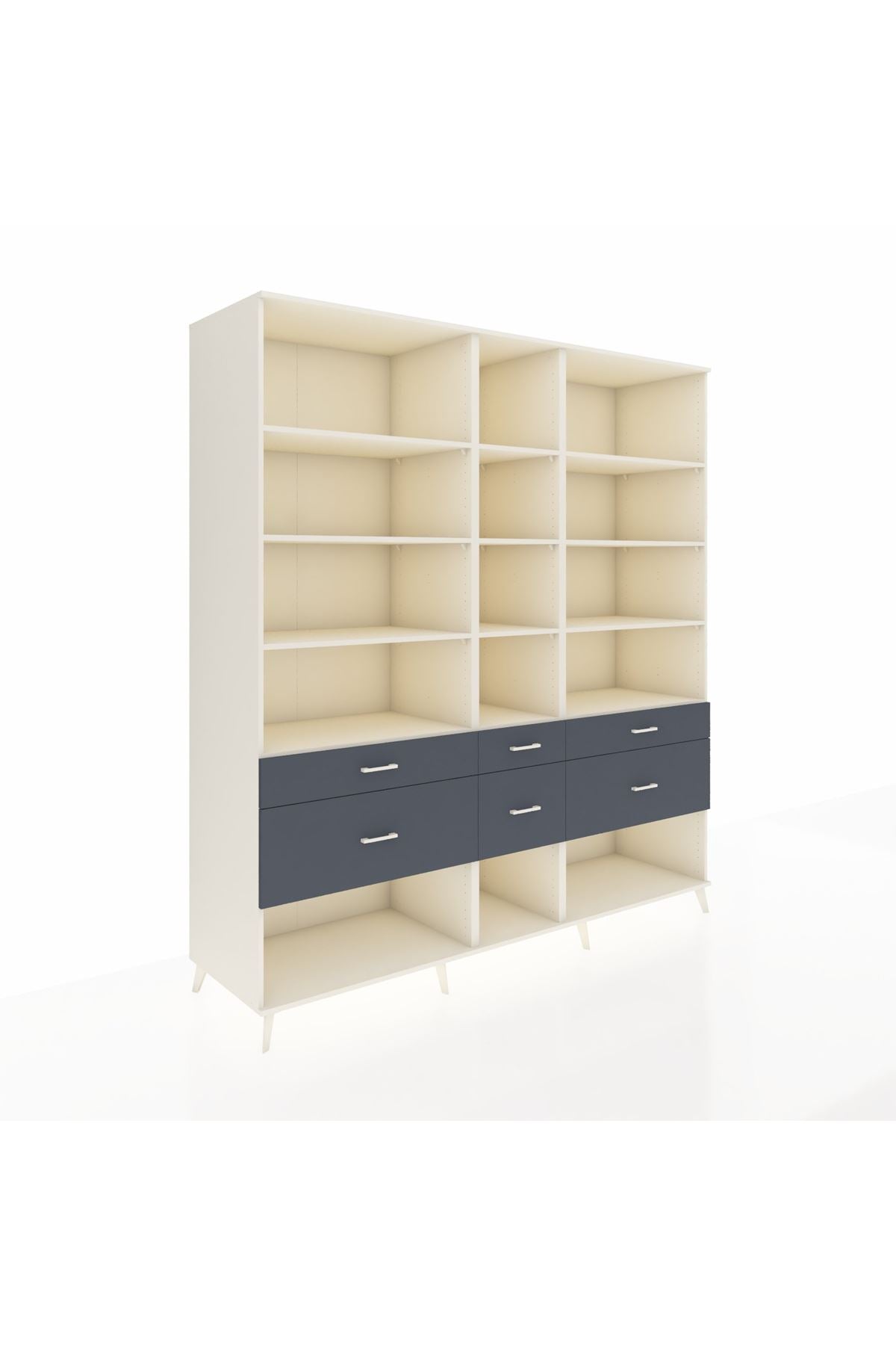 Kronos Dolap 12 Raflı 6 Çekmeceli 220x59x243 - S784M019V05C