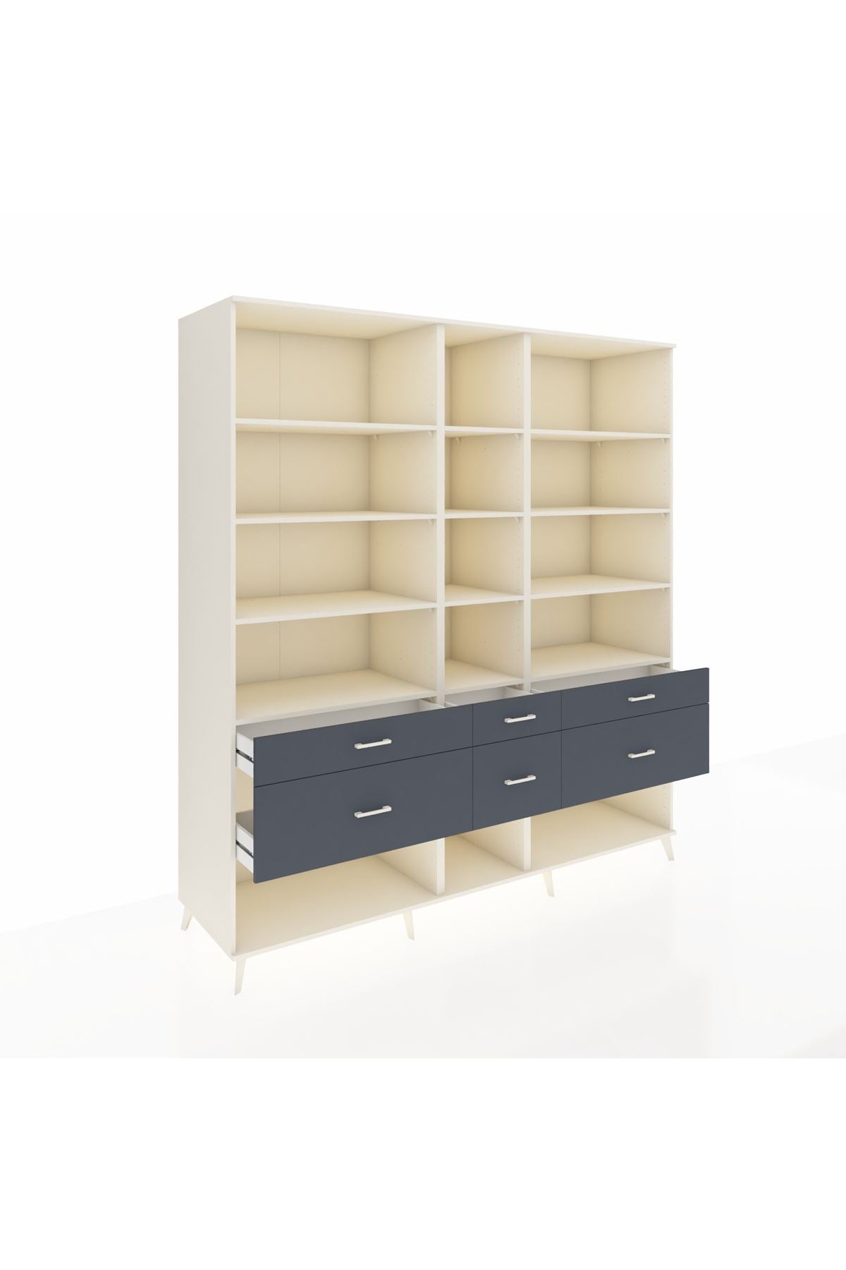 Kronos Dolap 12 Raflı 6 Çekmeceli 220x59x243 - S784M019V05C