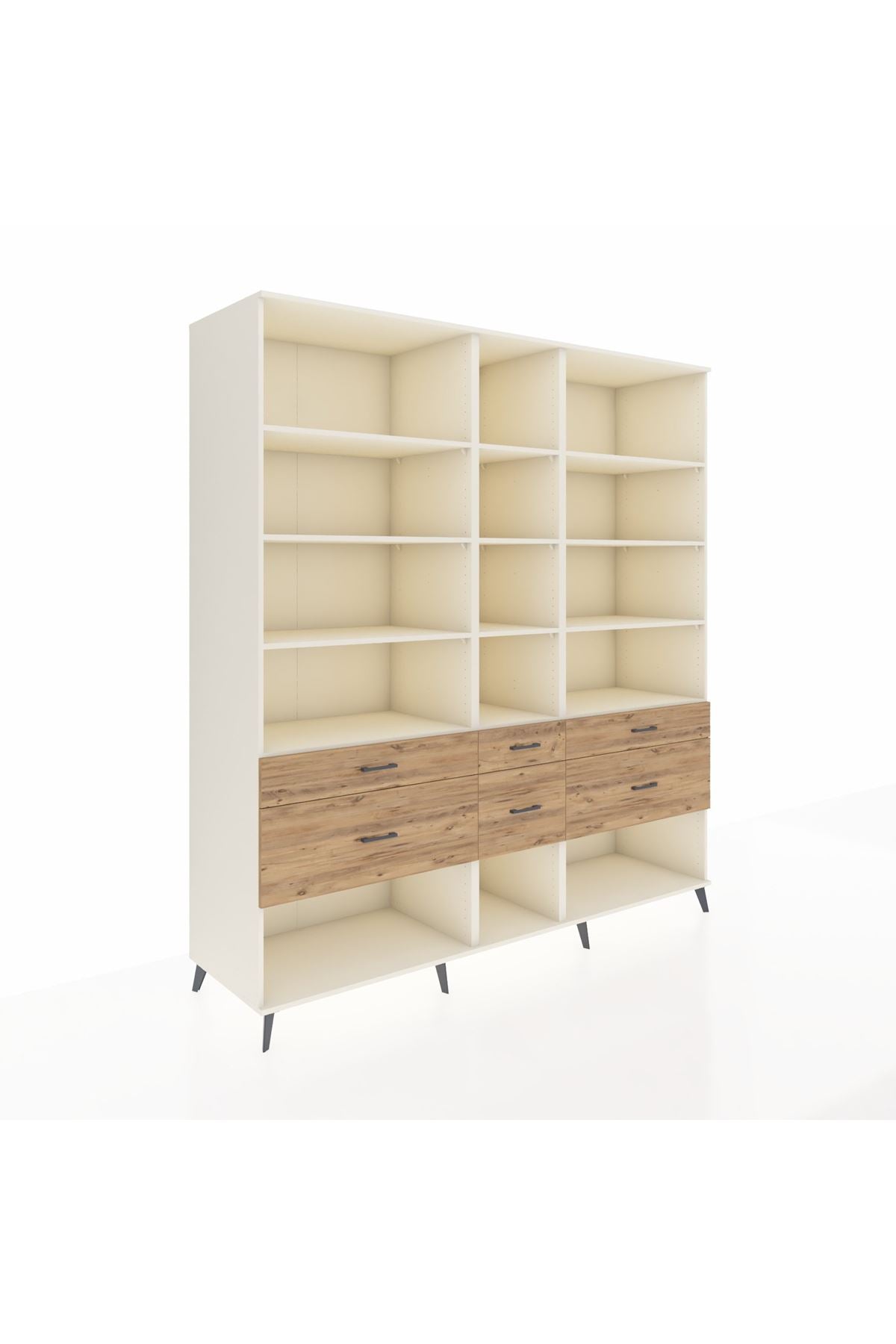 Kronos Dolap 12 Raflı 6 Çekmeceli 220x59x243 - S784M019V06C