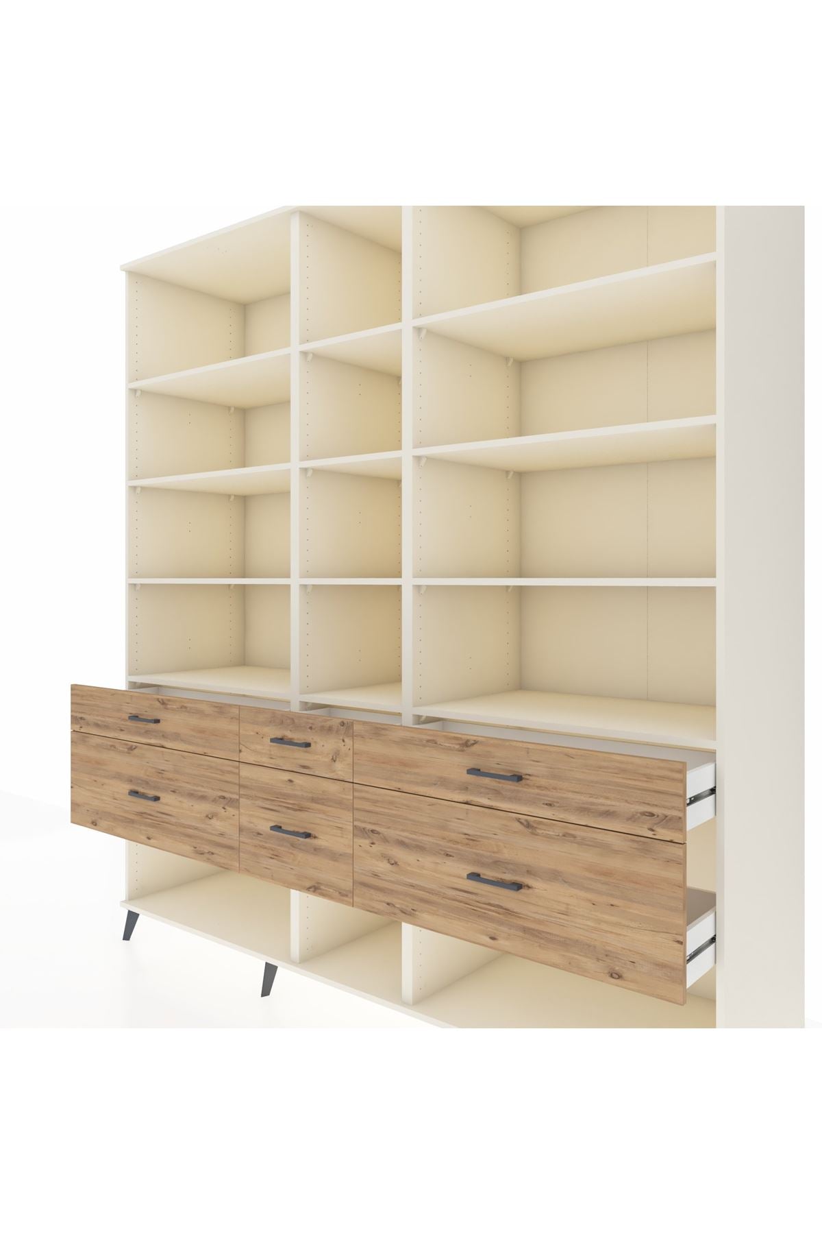 Kronos Dolap 12 Raflı 6 Çekmeceli 220x59x243 - S784M019V06C