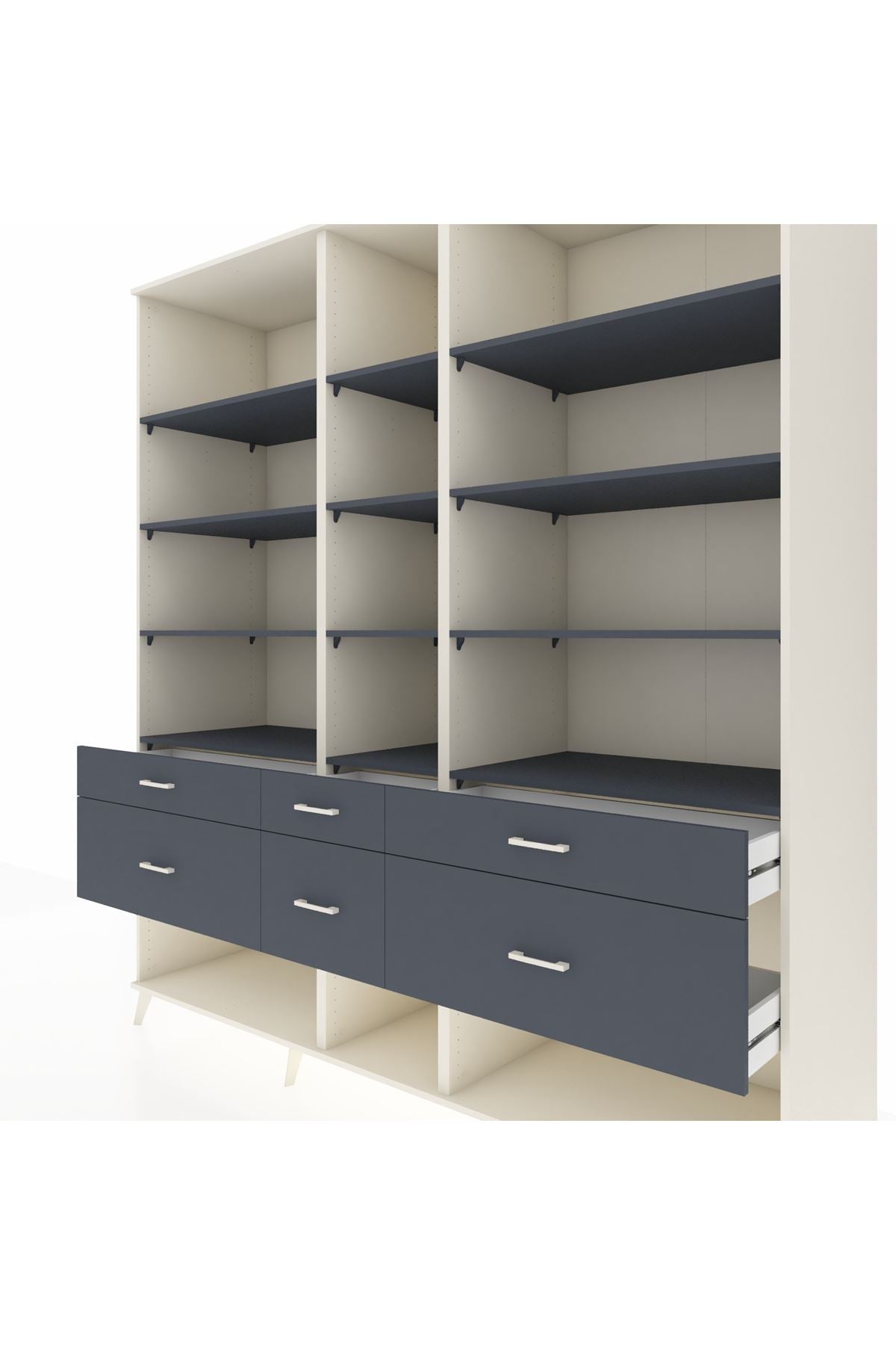 Kronos Dolap 12 Raflı 6 Çekmeceli 220x59x243 - S784M019V08C