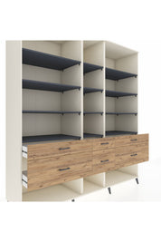 Kronos Dolap 12 Raflı 6 Çekmeceli 220x59x243 - S784M019V09C