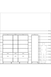 Kronos Dolap 12 Raflı 6 Çekmeceli 220x59x243 - S784M019V10C