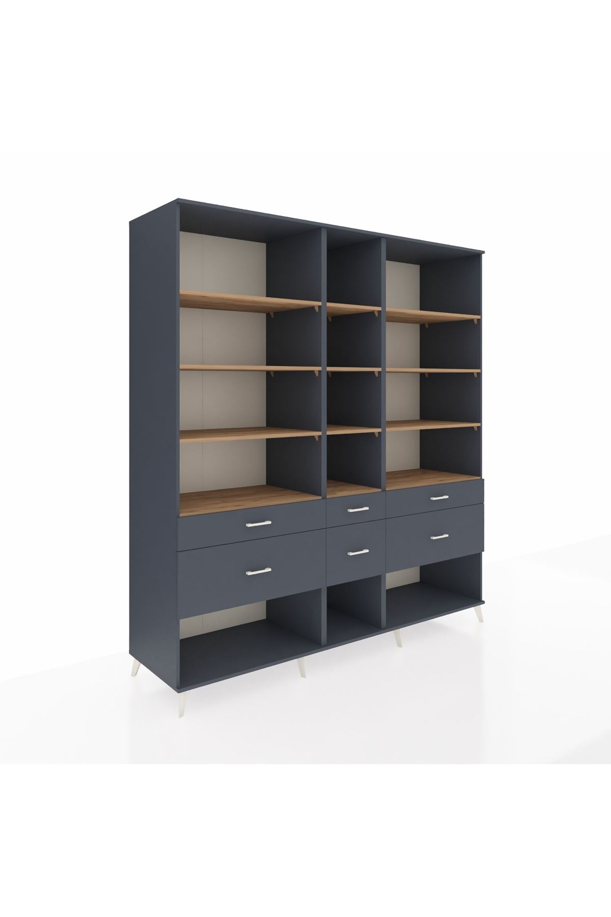 Kronos Dolap 12 Raflı 6 Çekmeceli 220x59x243 - S784M019V11C