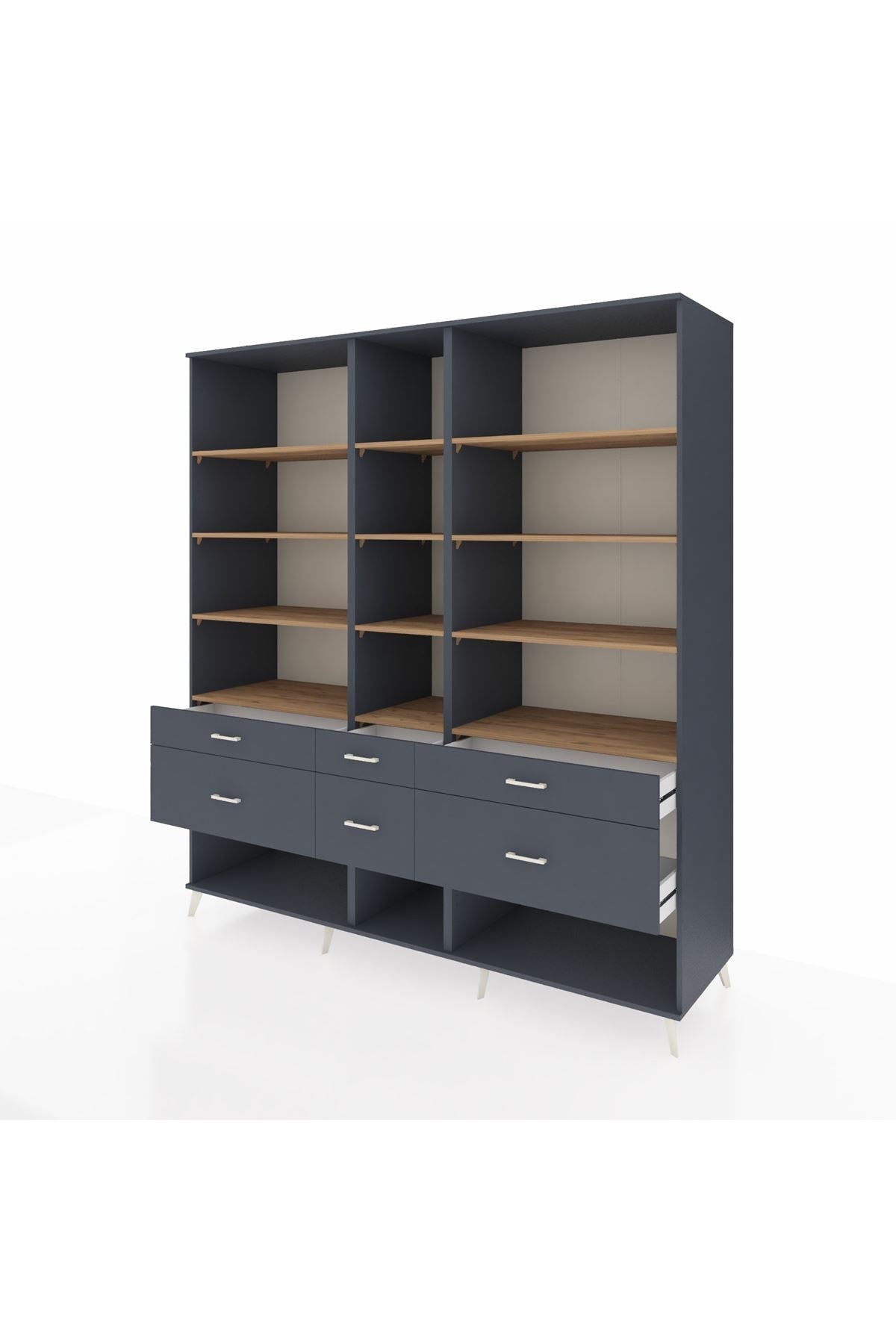 Kronos Dolap 12 Raflı 6 Çekmeceli 220x59x243 - S784M019V11C