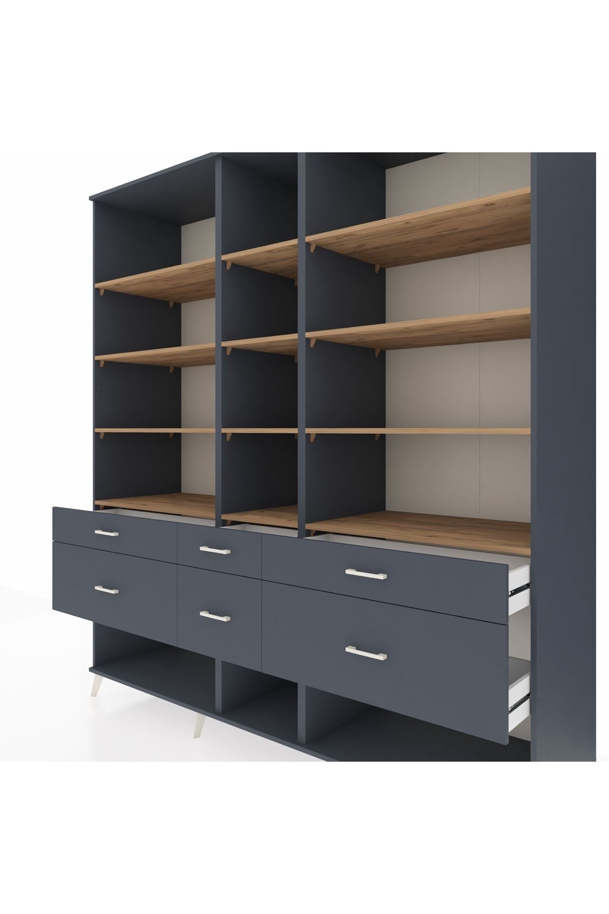 Kronos Dolap 12 Raflı 6 Çekmeceli 220x59x243 - S784M019V11C