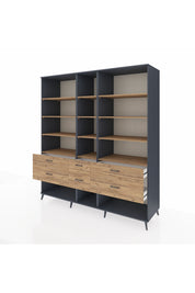 Kronos Dolap 12 Raflı 6 Çekmeceli 220x59x243 - S784M019V12C