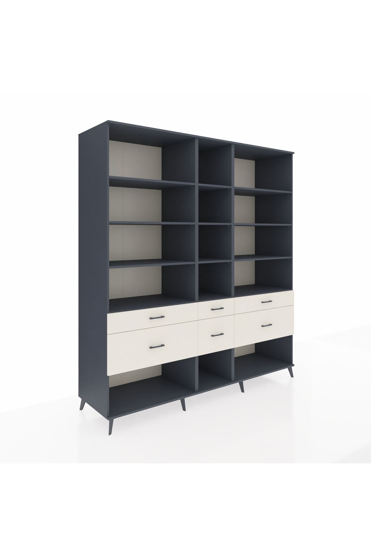 Kronos Dolap 12 Raflı 6 Çekmeceli 220x59x243 - S784M019V16C