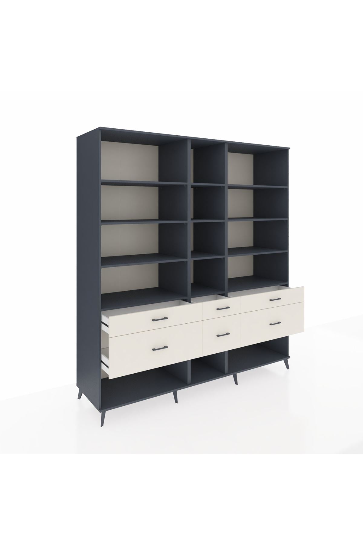 Kronos Dolap 12 Raflı 6 Çekmeceli 220x59x243 - S784M019V16C