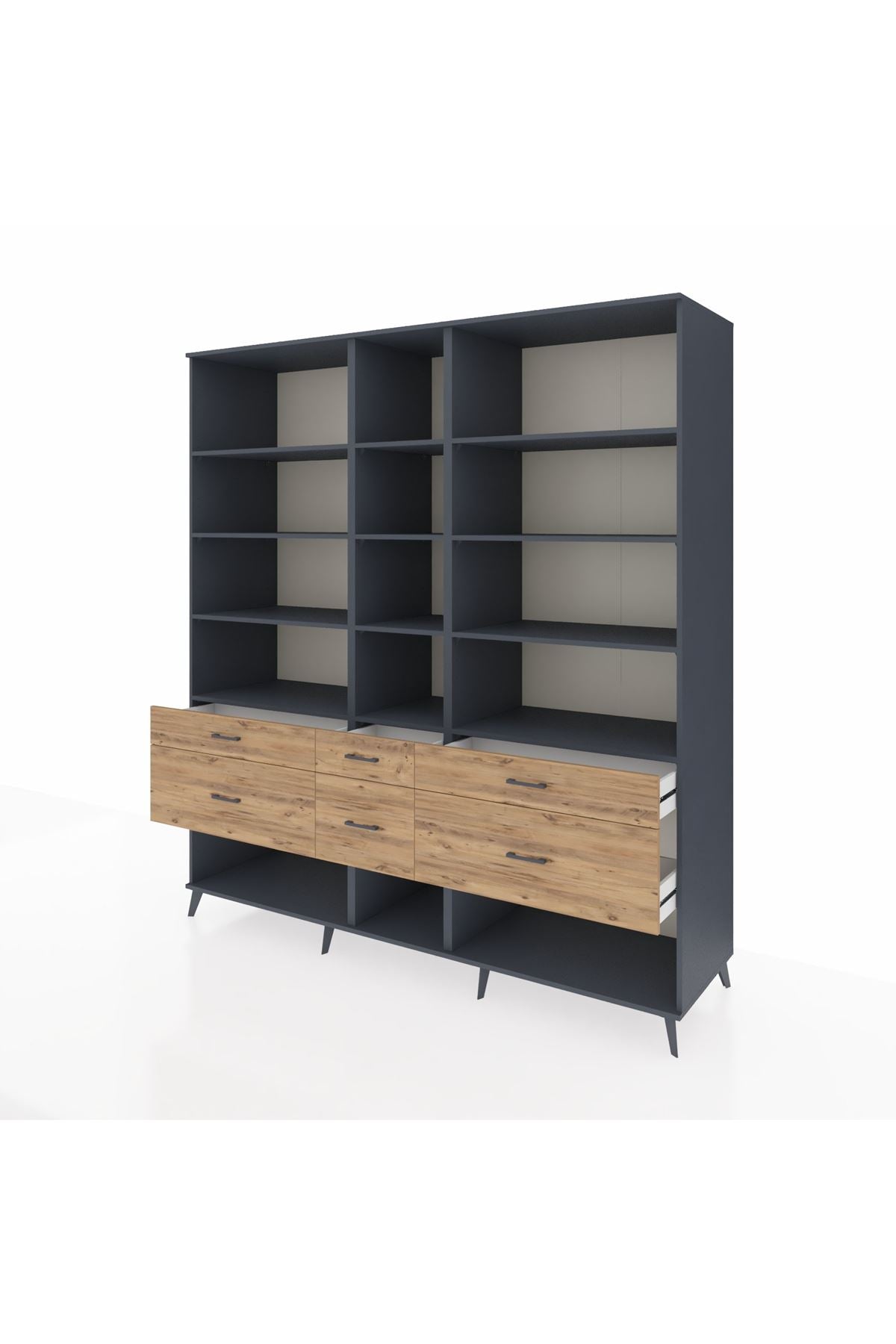 Kronos Dolap 12 Raflı 6 Çekmeceli 220x59x243 - S784M019V18C