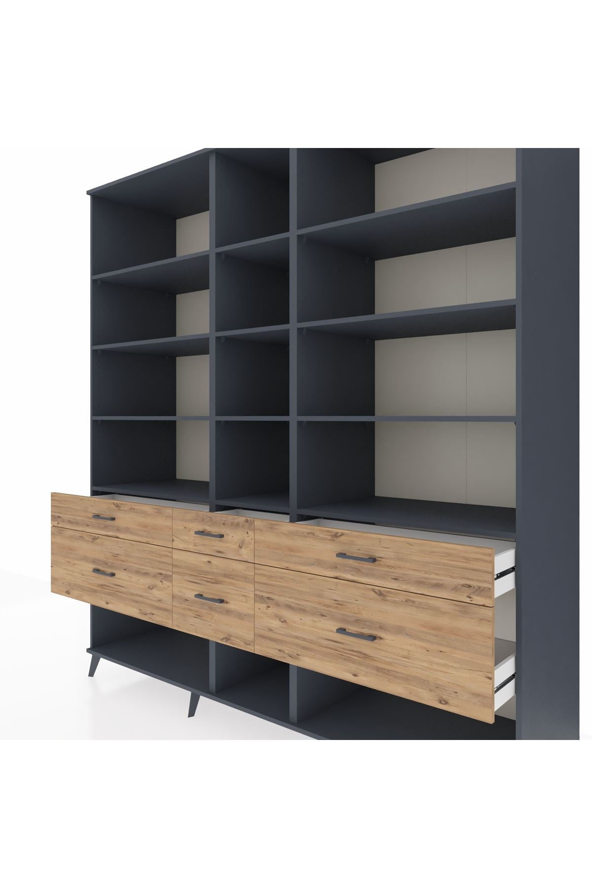 Kronos Dolap 12 Raflı 6 Çekmeceli 220x59x243 - S784M019V18C