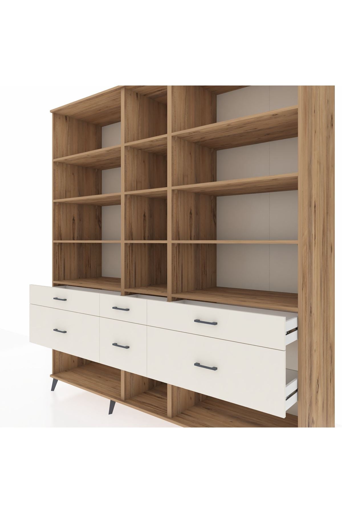 Kronos Dolap 12 Raflı 6 Çekmeceli 220x59x243 - S784M019V19C