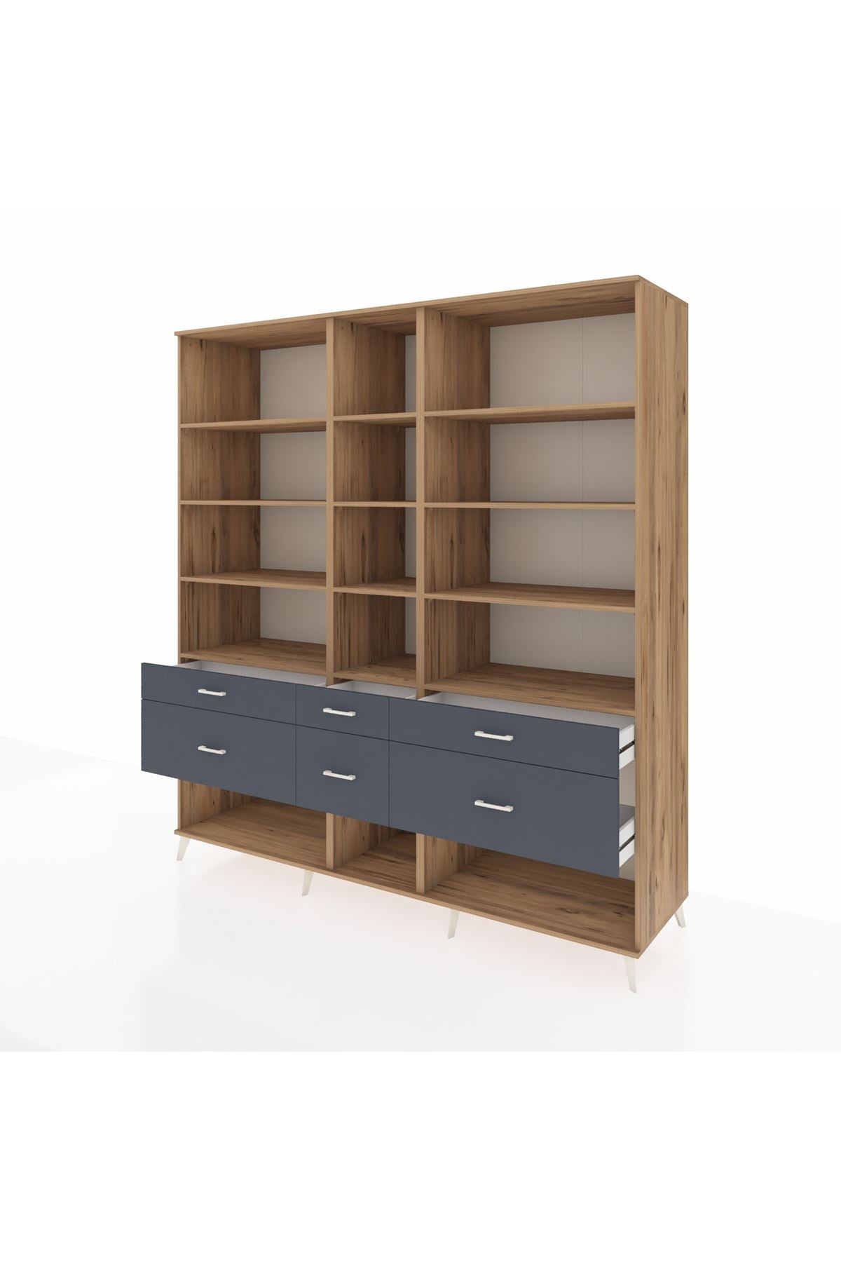 Kronos Dolap 12 Raflı 6 Çekmeceli 220x59x243 - S784M019V20C