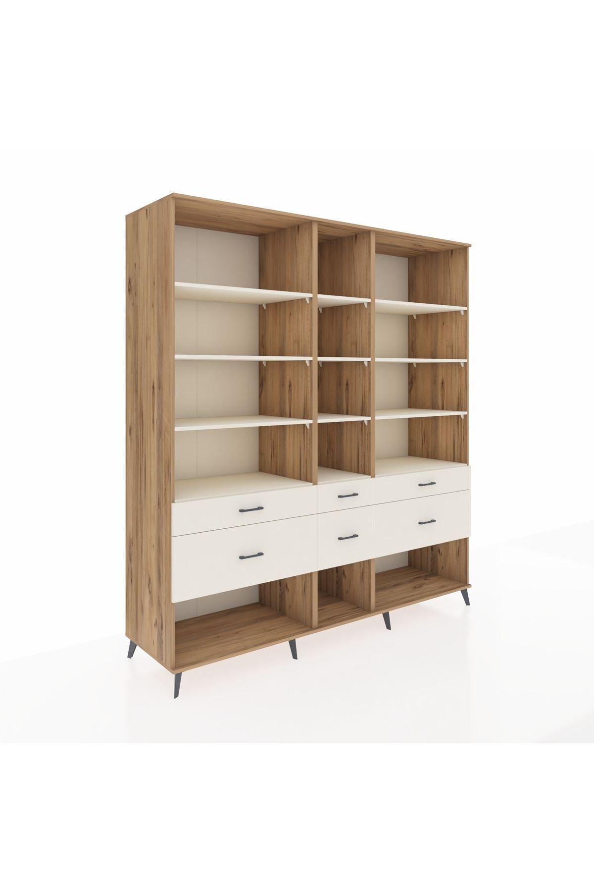 Kronos Dolap 12 Raflı 6 Çekmeceli 220x59x243 - S784M019V22C