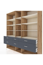 Kronos Dolap 12 Raflı 6 Çekmeceli 220x59x243 - S784M019V23C