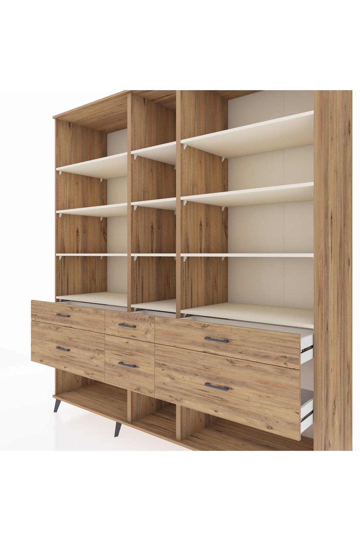 Kronos Dolap 12 Raflı 6 Çekmeceli 220x59x243 - S784M019V24C