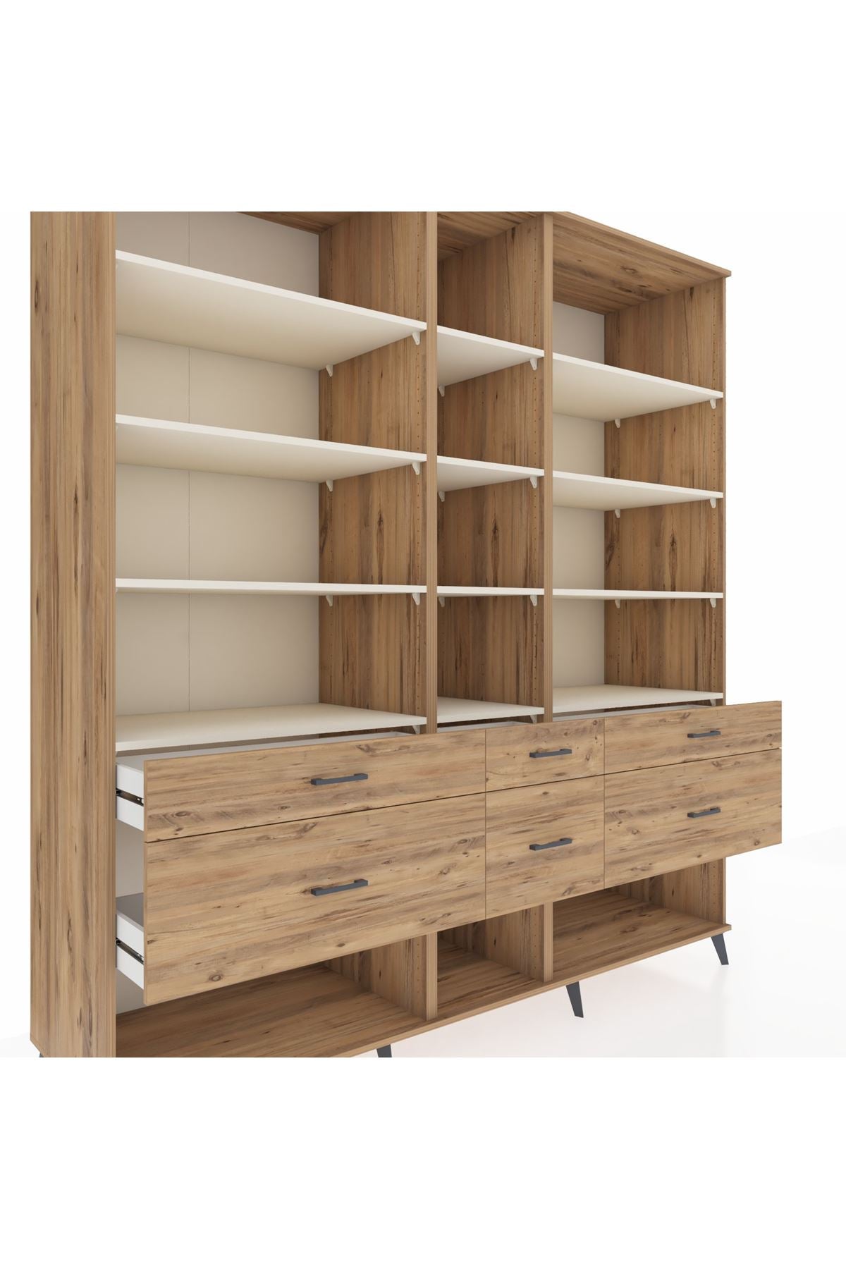 Kronos Dolap 12 Raflı 6 Çekmeceli 220x59x243 - S784M019V24C