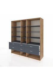 Kronos Dolap 12 Raflı 6 Çekmeceli 220x59x243 - S784M019V26C