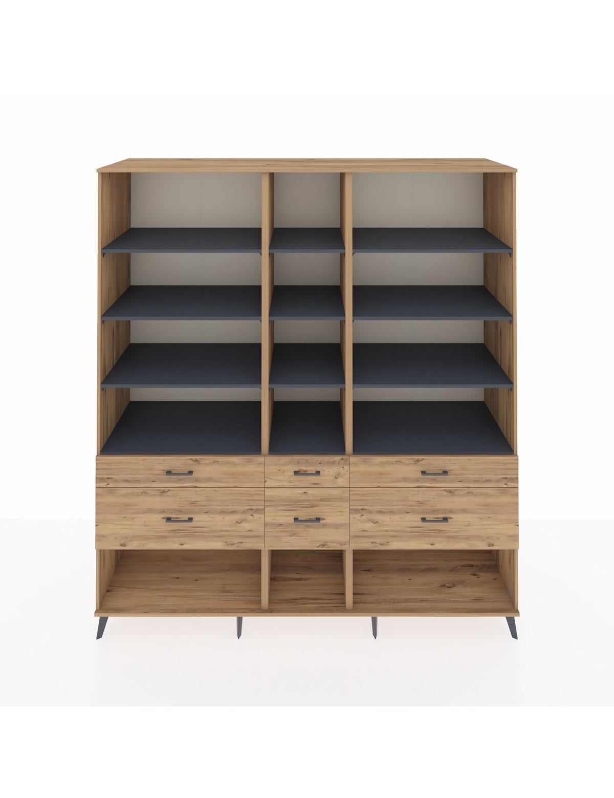 Kronos Dolap 12 Raflı 6 Çekmeceli 220x59x243 - S784M019V27C