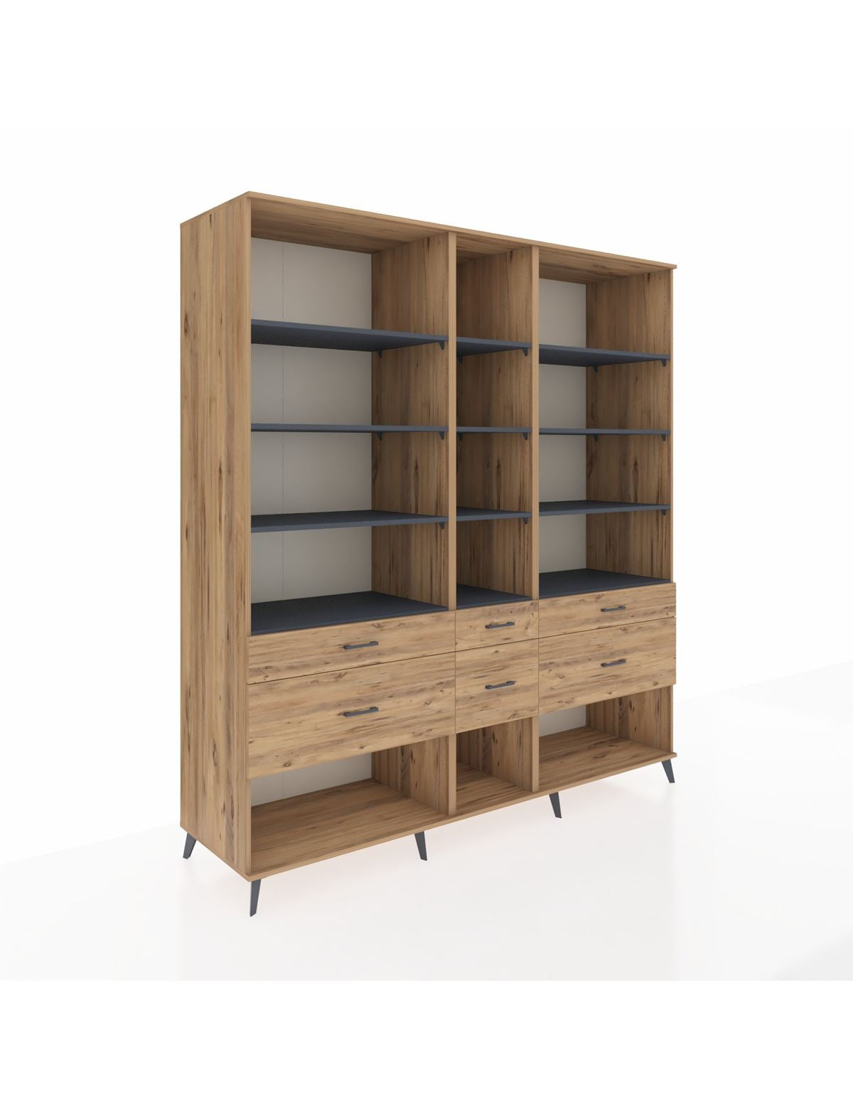 Kronos Dolap 12 Raflı 6 Çekmeceli 220x59x243 - S784M019V27C