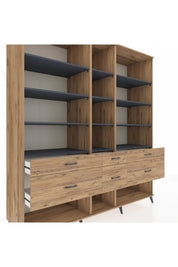 Kronos Dolap 12 Raflı 6 Çekmeceli 220x59x243 - S784M019V27C