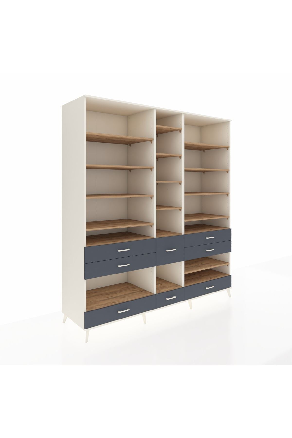 Kronos Dolap 19 Raflı 8 Çekmeceli 220x59x243 - S784M020V02C