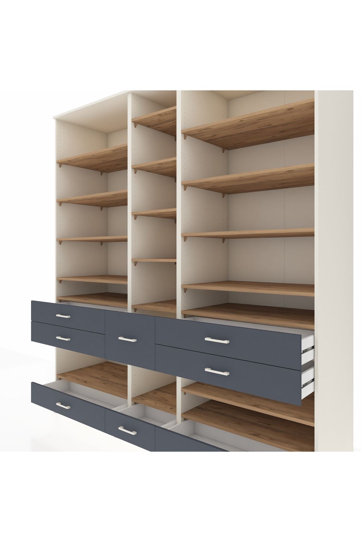 Kronos Dolap 19 Raflı 8 Çekmeceli 220x59x243 - S784M020V02C