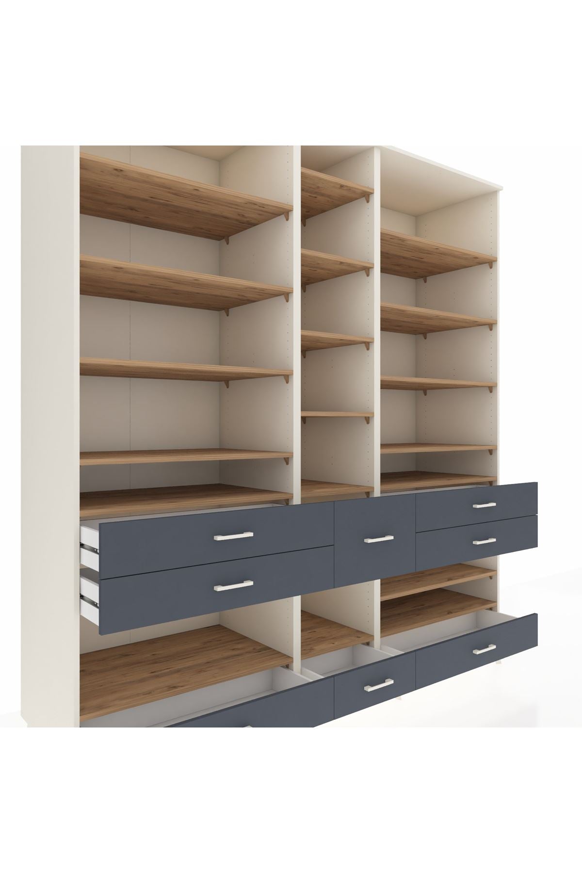 Kronos Dolap 19 Raflı 8 Çekmeceli 220x59x243 - S784M020V02C