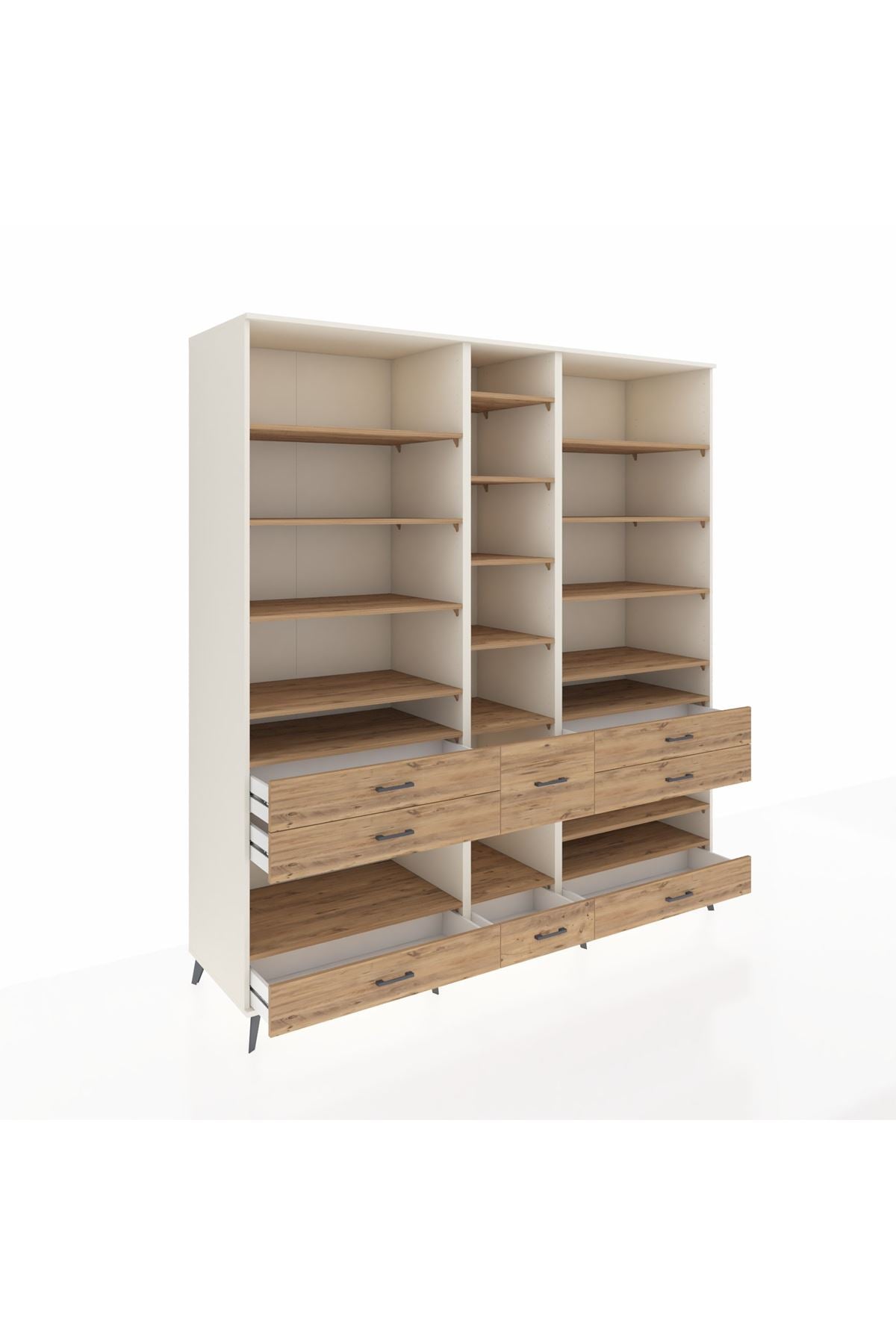 Kronos Dolap 19 Raflı 8 Çekmeceli 220x59x243 - S784M020V03C