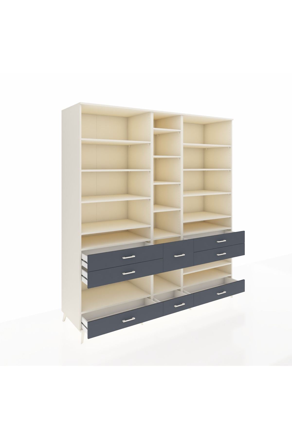 Kronos Dolap 19 Raflı 8 Çekmeceli 220x59x243 - S784M020V05C