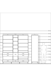 Kronos Dolap 19 Raflı 8 Çekmeceli 220x59x243 - S784M020V05C