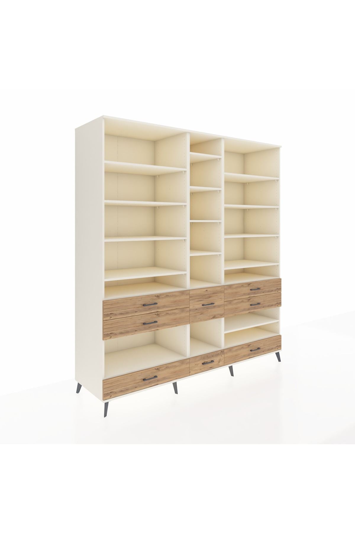 Kronos Dolap 19 Raflı 8 Çekmeceli 220x59x243 - S784M020V06C