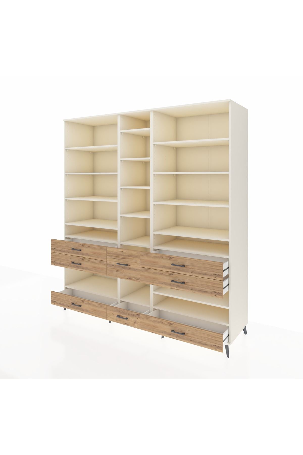 Kronos Dolap 19 Raflı 8 Çekmeceli 220x59x243 - S784M020V06C